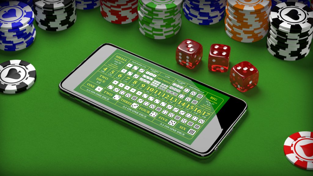 Online casino gambling concept with smartphone